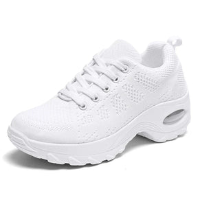 Ladies Walking Sneakers – Breathable Lightweight Platform Shoes