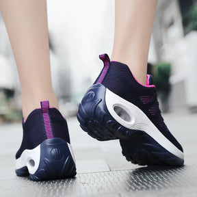 Ladies Walking Sneakers – Breathable Lightweight Platform Shoes