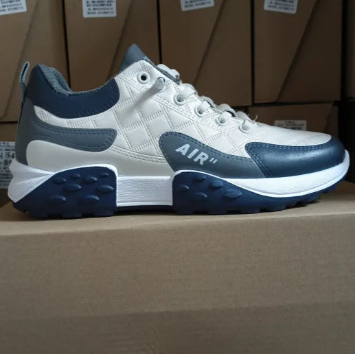 Men's High-Top Sneakers – Mesh &amp; Leather Platform Shoes for Year-Round Comfort